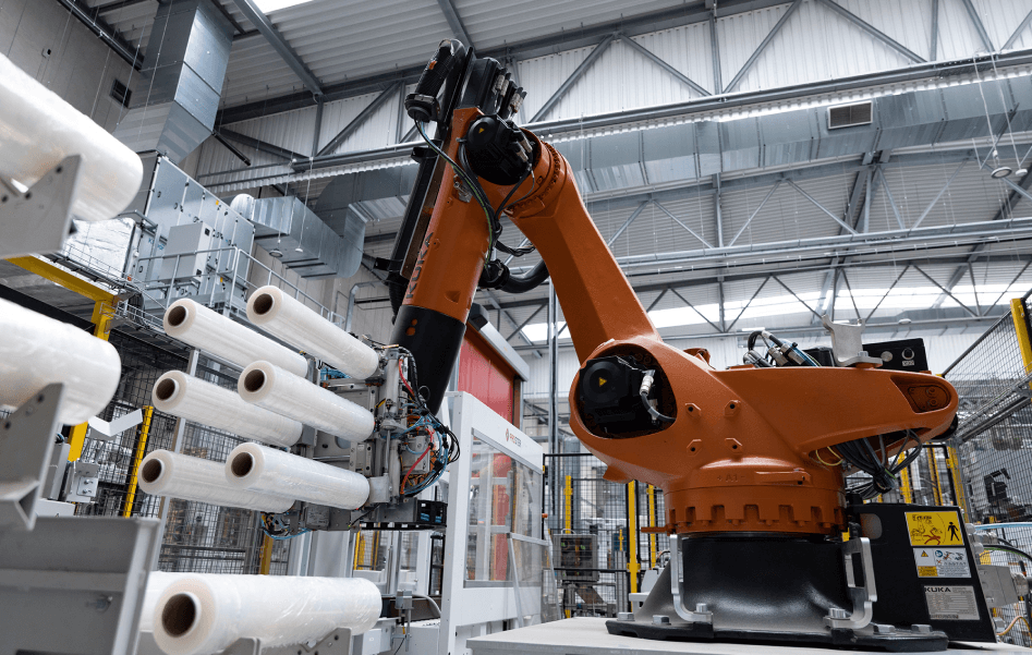 Ramię robota pakującego produkt