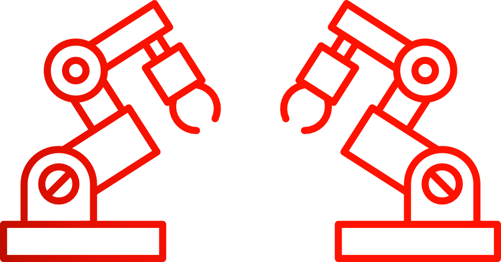 dwa roboty pakujące ikona