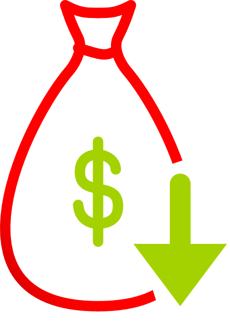 cięcie kosztów ikona