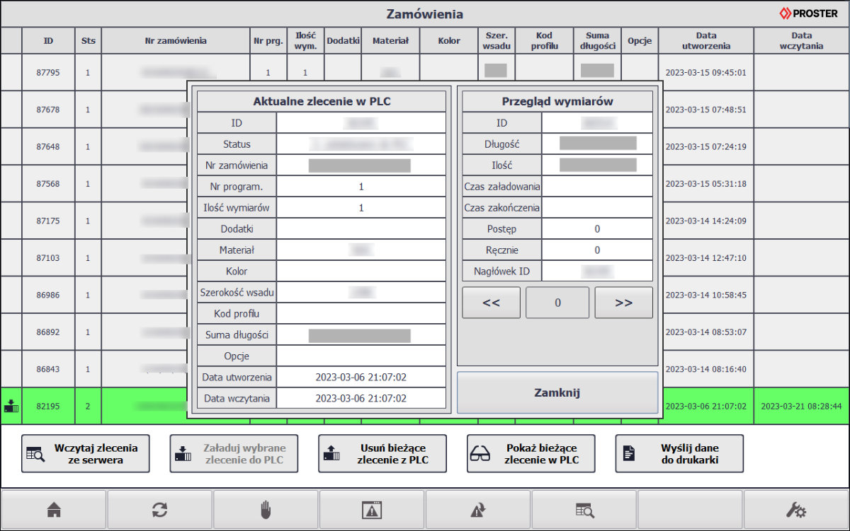 zrzut ekranu panelu hmi