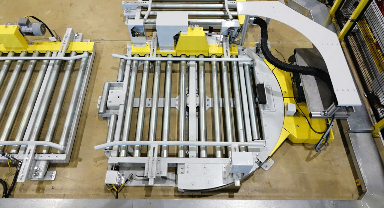 Obrotnica rolkowa linii produkcyjnej